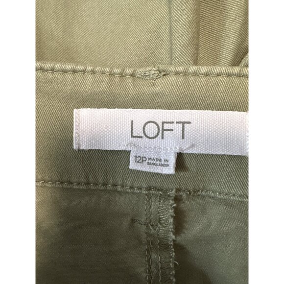 Loft Womens Washed Twill Shorts 6" Inseam Size 12P Olive Green - Picture 5 of 10